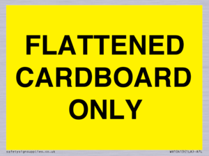 FLATTENED CARDBOARD ONLY